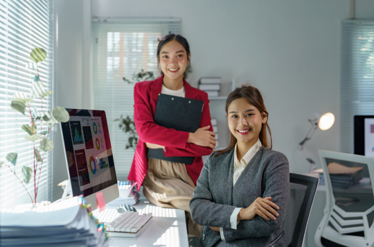 Two colleagues in the office